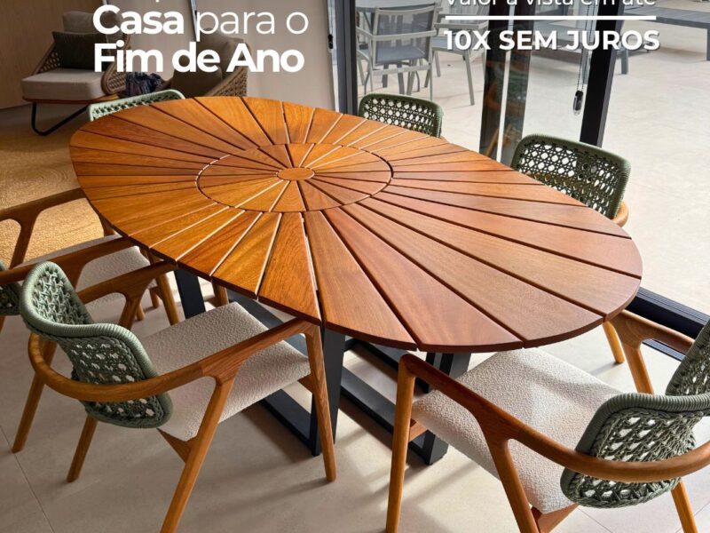 Móveis externos de alto padrão - decoração sofisticada para o fim de ano